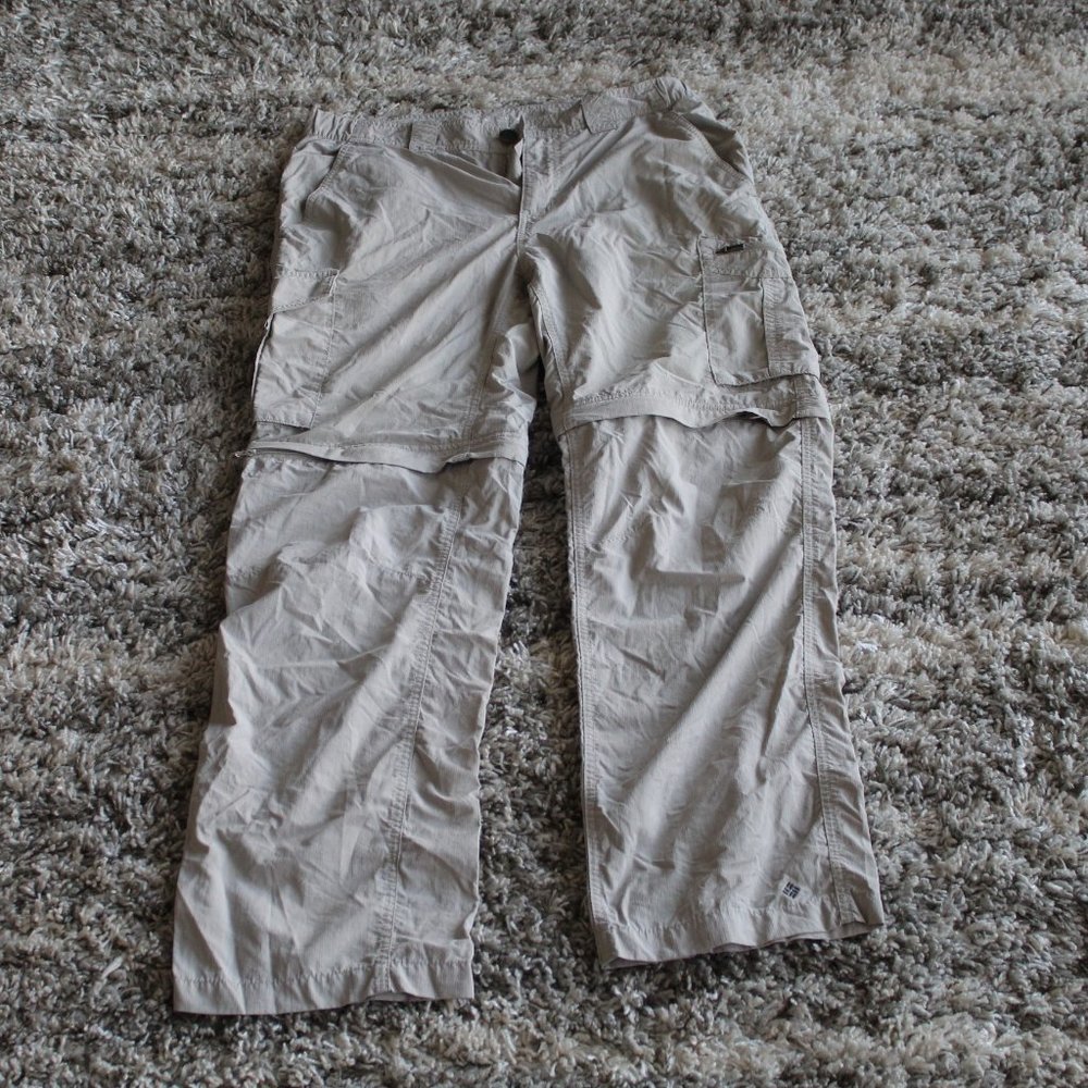 Columbia Omni-Shade Convertible Cargo Pants Men's Size 32 - 30 Beige Khaki EUC